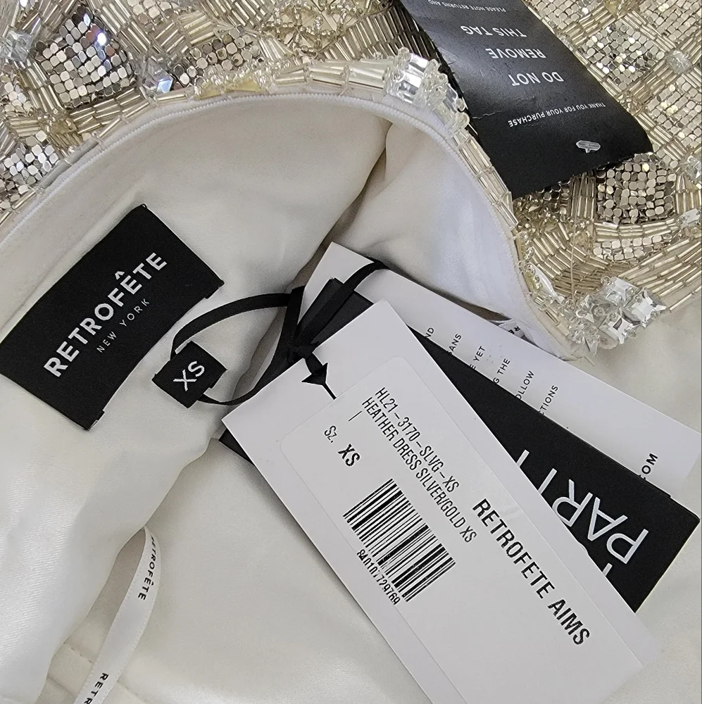 Retrofete Silver Mini Dress - Picture 9 of 13